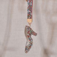 Simple Style Classic Style Solid Color Artificial Wool Alloy Inlay Rhinestones Keychain sku image 1
