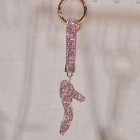 Simple Style Classic Style Solid Color Artificial Wool Alloy Inlay Rhinestones Keychain sku image 3