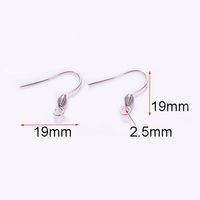 100 PCS/Package Stainless Steel Solid Color Hook Earring Findings Simple Style sku image 6