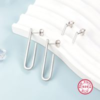 1 Pair Ig Style Simple Style Solid Color Plating Sterling Silver Ear Studs main image 1