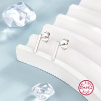 1 Pair Ig Style Simple Style Solid Color Plating Sterling Silver Ear Studs main image 5