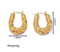 1 Pair Simple Style Geometric Plating Titanium Steel 18k Gold Plated Earrings Ear Studs main image 6