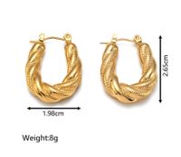 1 Pair Simple Style Geometric Plating Titanium Steel 18k Gold Plated Earrings Ear Studs sku image 5