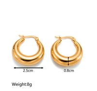 1 Paar Einfacher Stil Geometrisch Überzug Titan Stahl 18 Karat Vergoldet Ohrringe Ohrstecker sku image 6