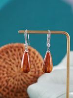 1 Pair Casual Classic Style Water Droplets Copper Artificial Gemstones Rhinestones White Gold Plated Drop Earrings main image 6