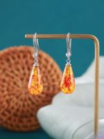 1 Pair Casual Classic Style Water Droplets Copper Artificial Gemstones Rhinestones White Gold Plated Drop Earrings main image 1