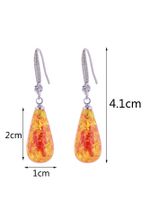 1 Pair Casual Classic Style Water Droplets Copper Artificial Gemstones Rhinestones White Gold Plated Drop Earrings main image 2