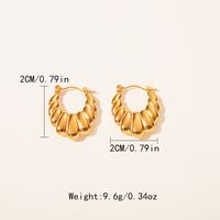 1 Paar Einfacher Stil C-Form Herzform Überzug Edelstahl 304 Vergoldet Reif Ohrringe sku image 4
