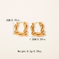 1 Pair Simple Style C Shape Heart Shape Plating 304 Stainless Steel Gold Plated Hoop Earrings sku image 6