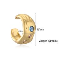 1 Pair Vintage Style Luxurious Simple Style C Shape Plating Inlay Copper Zircon Ear Cuffs Ear Studs main image 2