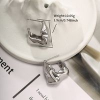 1 Pair Retro XUPING Simple Style C Shape Geometric 304 Stainless Steel Ear Studs main image 4