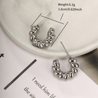 1 Pair Retro XUPING Simple Style C Shape Geometric 304 Stainless Steel Ear Studs main image 9