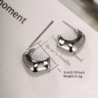 1 Pair Retro XUPING Simple Style C Shape Geometric 304 Stainless Steel Ear Studs main image 10