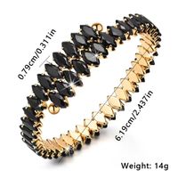 Elegant Solid Color Copper Plating Inlay Zircon Gold Plated Bangle main image 11