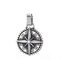 Retro Punk Compass 304 Stainless Steel Carving Men'S sku image 2