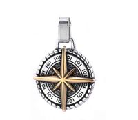 Retro Punk Compass 304 Stainless Steel Carving Men'S sku image 3