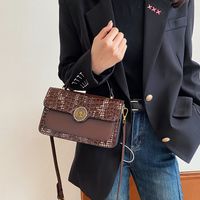 Women's Pu Leather Crocodile Vintage Style Classic Style Sewing Thread Metal Button Square Flip Cover Shoulder Bag main image 8