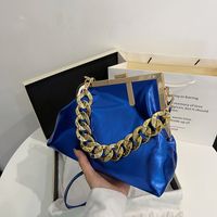 Mujeres Cuero Sintético Color Sólido Estilo Preppy Estilo Clásico Hilo De Coser Cascarón Cerrar Bolsas De Hombro main image 7