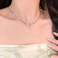 Elegant Heart Shape Imitation Pearl Alloy Beaded Plating Inlay Rhinestones Pearl Women's Pendant Necklace sku image 53