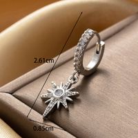 1 Piece IG Style French Style Simple Style Round Sun Solid Color Inlay Copper Zircon Earrings Ear Studs main image 4