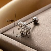 1 Piece IG Style French Style Simple Style Round Sun Solid Color Inlay Copper Zircon Earrings Ear Studs main image 3