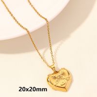 304 Stainless Steel Elegant Cute Luxurious Plating Heart Shape Pendant Necklace sku image 7