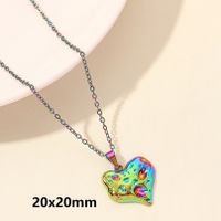 Edelstahl 304 Elegant Süß Luxuriös Überzug Herzform Halskette Mit Anhänger sku image 10