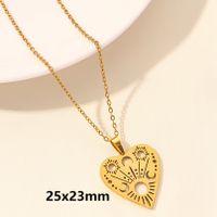 304 Stainless Steel Elegant Cute Luxurious Plating Heart Shape Pendant Necklace sku image 11