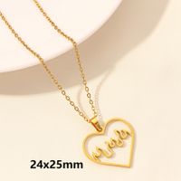 304 Stainless Steel Elegant Cute Luxurious Plating Heart Shape Pendant Necklace sku image 15