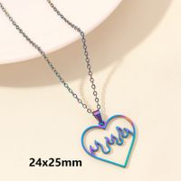 304 Stainless Steel Elegant Cute Luxurious Plating Heart Shape Pendant Necklace sku image 16