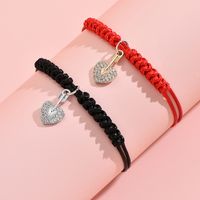 Sweet Heart Shape Alloy Plating Couple Bracelets sku image 1
