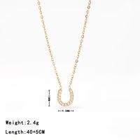 Stainless Steel Simple Style U Shape Plating Inlay Zircon Necklace main image 3