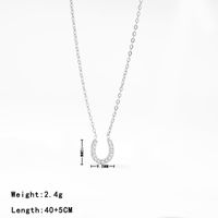 Stainless Steel Simple Style U Shape Plating Inlay Zircon Necklace main image 2
