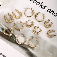 1 Pair Retro XUPING Simple Style Geometric Knot Plating 304 Stainless Steel 18K Gold Plated Earrings main image 1