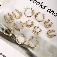 1 Pair Retro XUPING Simple Style Geometric Knot Plating 304 Stainless Steel 18K Gold Plated Earrings main image 11