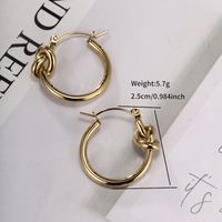 1 Pair Retro XUPING Simple Style Geometric Knot Plating 304 Stainless Steel 18K Gold Plated Earrings main image 2