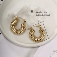 1 Pair Retro XUPING Simple Style Geometric Knot Plating 304 Stainless Steel 18K Gold Plated Earrings main image 3