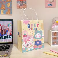 Cartoon Cute Girl Printing Rabbit Mini Packaging Decoration Paper Bag New sku image 8