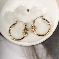 1 Pair Retro XUPING Simple Style Geometric Knot Plating 304 Stainless Steel 18K Gold Plated Earrings main image 9