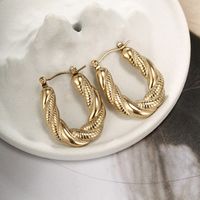 1 Pair Retro XUPING Simple Style Geometric Knot Plating 304 Stainless Steel 18K Gold Plated Earrings main image 8