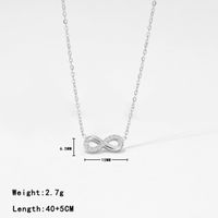 304 Stainless Steel White Gold Plated Gold Plated Casual Simple Style Inlay Infinity Artificial Diamond Pendant Necklace main image 2