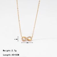 304 Stainless Steel White Gold Plated Gold Plated Casual Simple Style Inlay Infinity Artificial Diamond Pendant Necklace main image 3