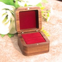 Simple Style Classic Style Solid Color Wood Jewelry Boxes sku image 5