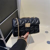 Women's Pu Leather Solid Color Vintage Style Classic Style Square Lock Clasp Shoulder Bag main image 5