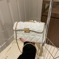 Women's Pu Leather Solid Color Vintage Style Classic Style Square Lock Clasp Shoulder Bag main image 2