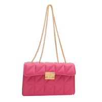 Women's Pu Leather Solid Color Vintage Style Classic Style Square Lock Clasp Shoulder Bag sku image 2