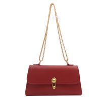 Women's Pu Leather Solid Color Vintage Style Classic Style Square Flip Cover Shoulder Bag sku image 3