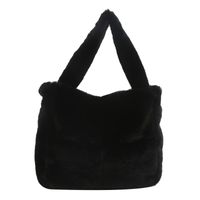 Women's Plush Color Block Classic Style Square Magnetic Buckle Underarm Bag sku image 5