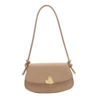 Women's Pu Leather Solid Color Vintage Style Classic Style Semicircle Lock Clasp Shoulder Bag sku image 1