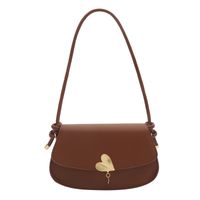 Women's Pu Leather Solid Color Vintage Style Classic Style Semicircle Lock Clasp Shoulder Bag sku image 2